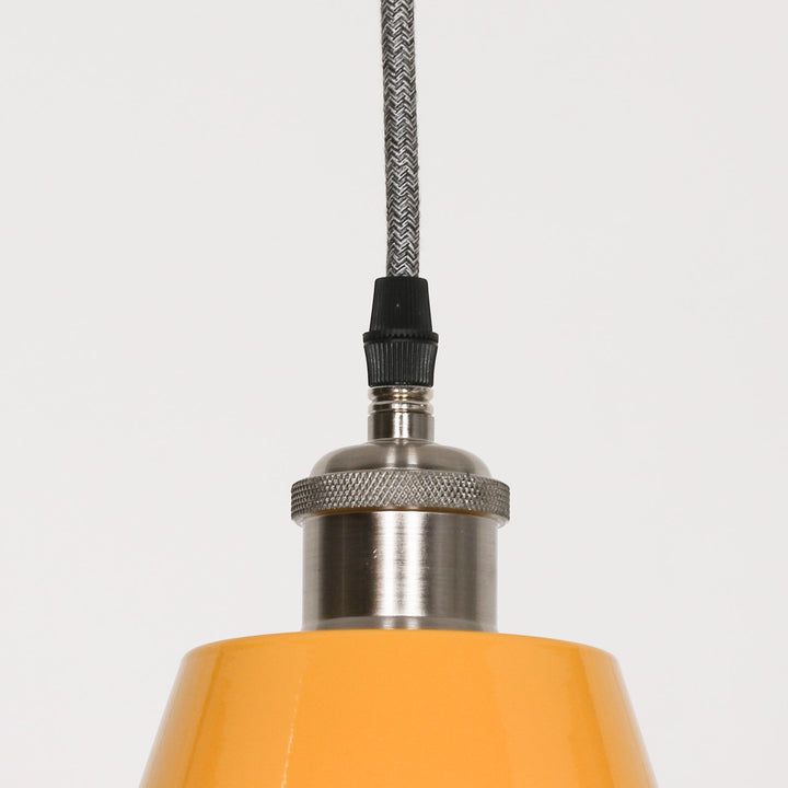 Factory Style Pendant Light - Yellow Enamel