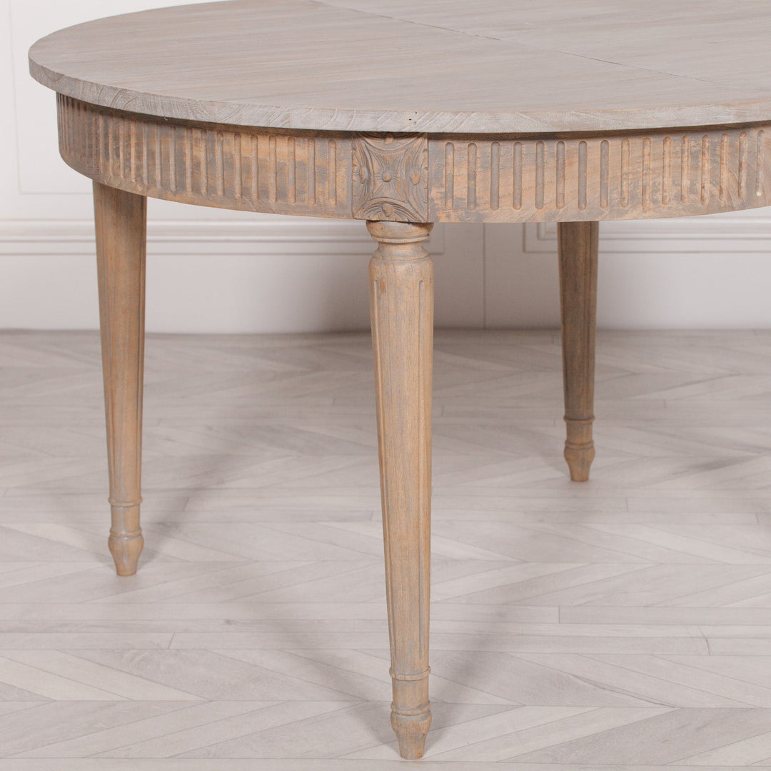 Extendable Large Round Dining Table