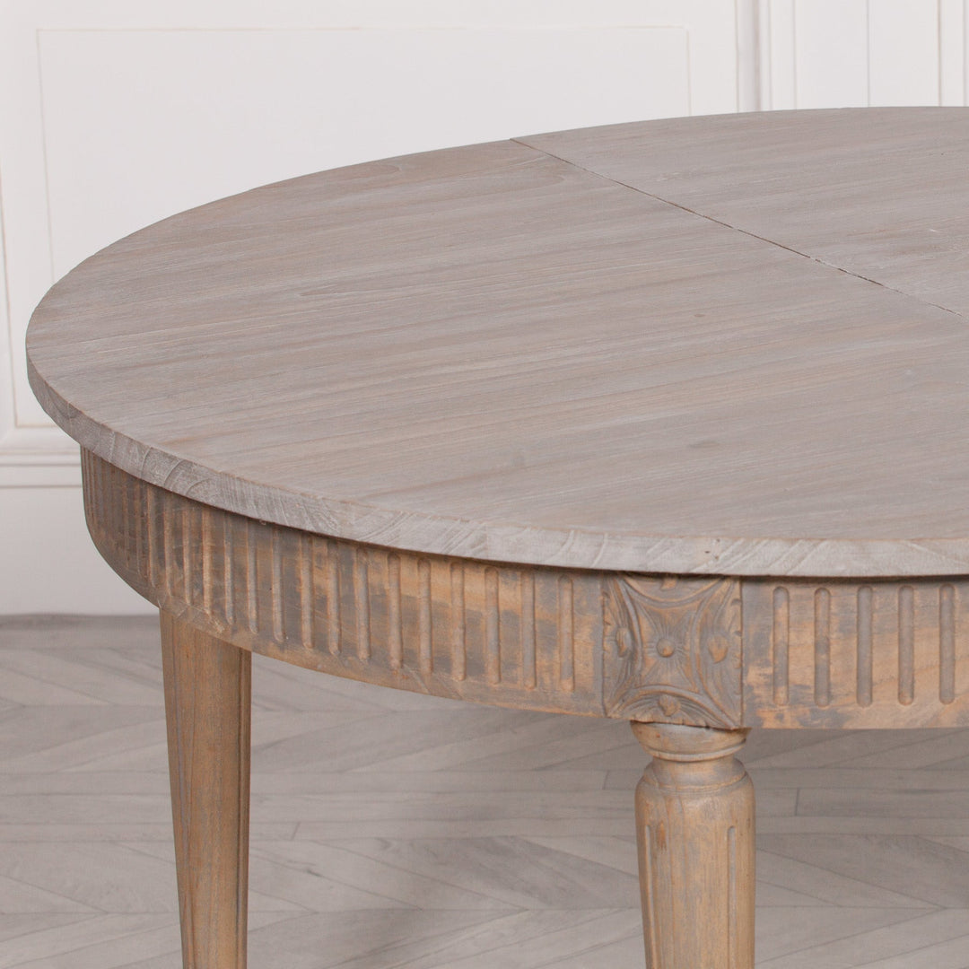 Extendable Large Round Dining Table