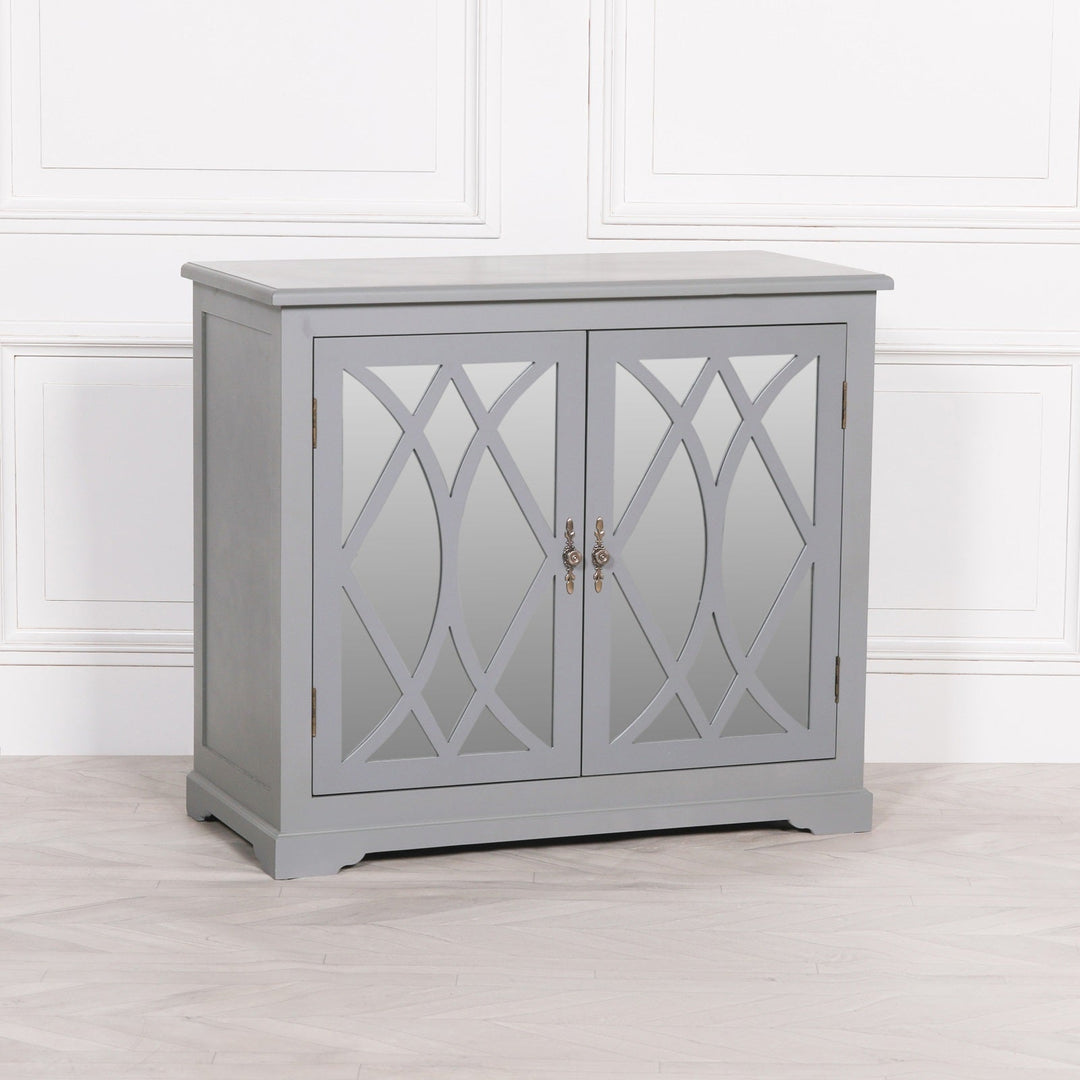 Breakfront Grey Mirror Front Small Sideboard