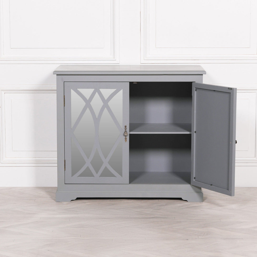 Breakfront Grey Mirror Front Small Sideboard